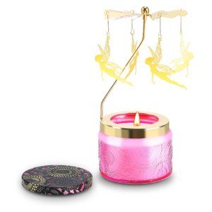 Rotary Fairy Carousel Candle Holder w/ Vanilla Cream Scented Candle